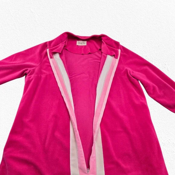Vintage 60s Vanity Fair Pink Mod Zip Robe Colorblock Housecoat Robe Size XL
